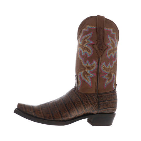 Dingo Gator Print Leather DI-128 Mens Brown Extra Wide Cowboy Western Boots