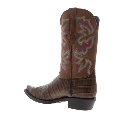 Dingo Gator Print Leather DI-128 Mens Brown Extra Wide Cowboy Western Boots