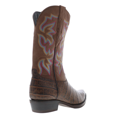 Dingo Gator Print Leather DI-128 Mens Brown Extra Wide Cowboy Western Boots