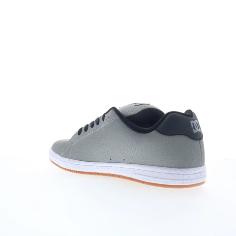 DC Gaveler ADYS100536-XSSW Mens Gray Leather Skate Inspired Sneakers Shoes