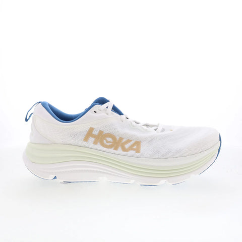 Hoka Gaviota 5 1127929-FTG Mens White Mesh Lace Up Athletic Running Shoes