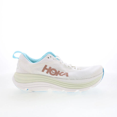 Hoka Gaviota 5 1134235-FTRS Womens White Mesh Lace Up Athletic Running Shoes