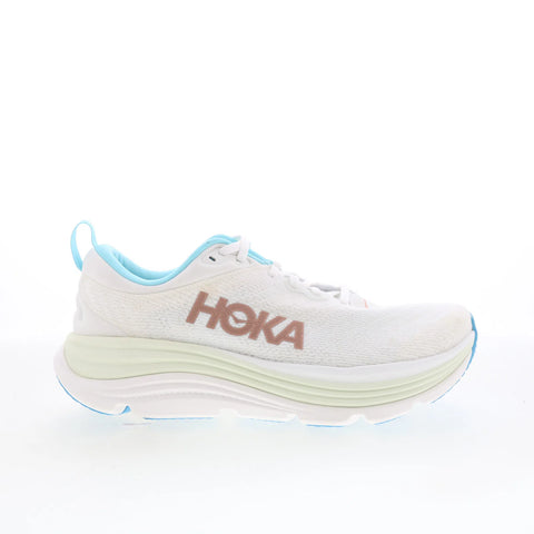 Hoka Gaviota 5 Wide 1134270-FTRS Womens White Wide Mesh Athletic Running Shoes