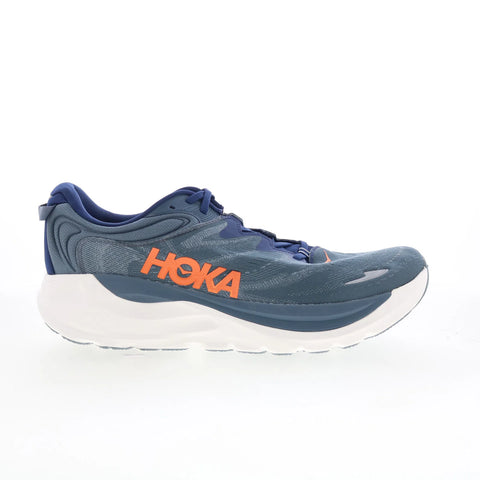 Hoka Gaviota 6 1171932-MLFD Mens Blue Canvas Lace Up Athletic Running Shoes