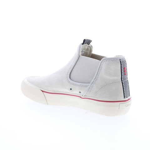Globe Dover GBDOVER Mens Gray Leather Slip On Skate Inspired Sneakers Shoes