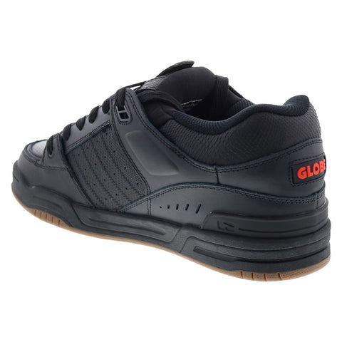 Globe Fusion GBFUS Mens Black Leather Lace Up Skate Inspired Sneakers Shoes