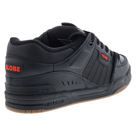 Globe Fusion GBFUS Mens Black Leather Lace Up Skate Inspired Sneakers Shoes