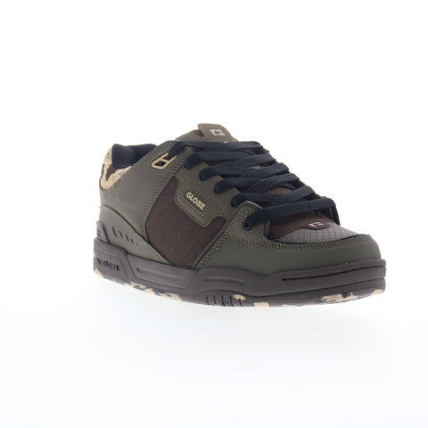 Globe Fusion GBFUS Mens Green Leather Lace Up Skate Inspired Sneakers Shoes