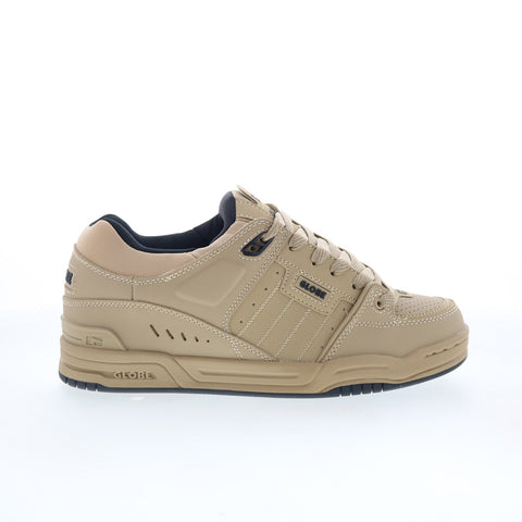 Globe Fusion GBFUS Mens Brown Leather Lace Up Skate Inspired Sneakers Shoes