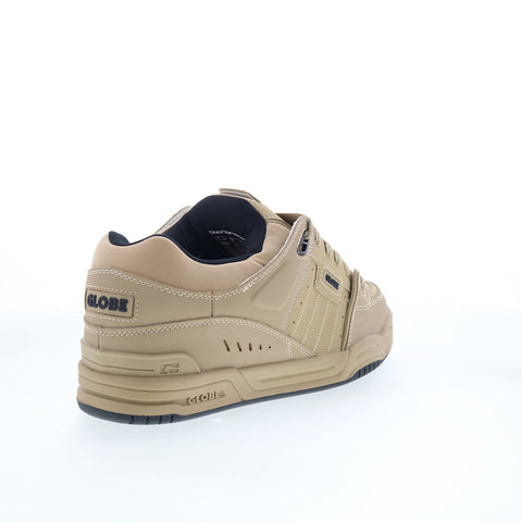 Globe Fusion GBFUS Mens Brown Leather Lace Up Skate Inspired Sneakers Shoes