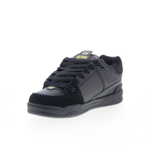 Globe Fusion GBFUS Mens Black Leather Skate Inspired Sneakers Shoes