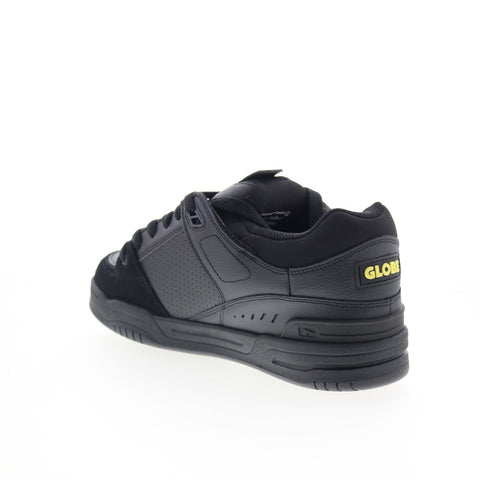 Globe Fusion GBFUS Mens Black Leather Skate Inspired Sneakers Shoes