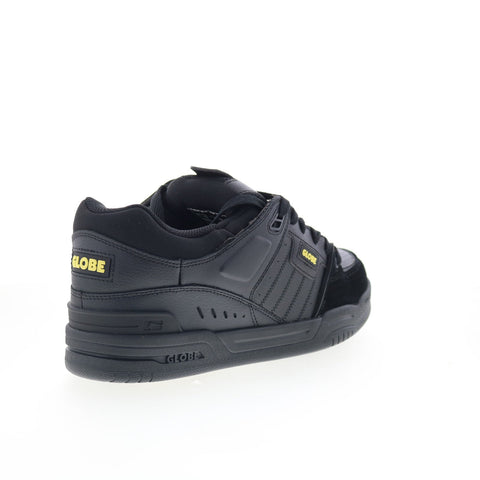 Globe Fusion GBFUS Mens Black Leather Skate Inspired Sneakers Shoes