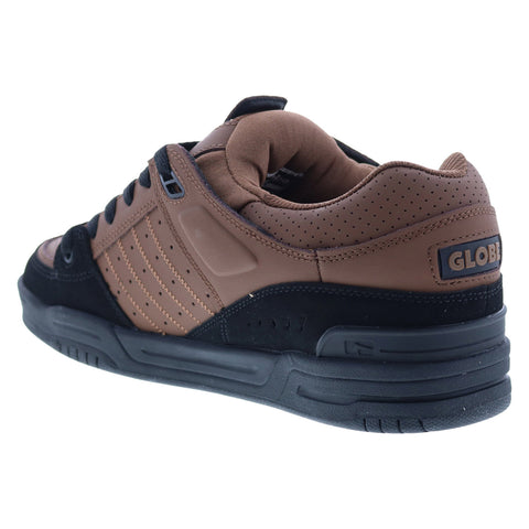 Globe Fusion GBFUS Mens Brown Leather Lace Up Skate Inspired Sneakers Shoes