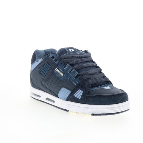 Globe Sabre GBSABR Mens Blue Leather Lace Up Skate Inspired Sneakers Shoes