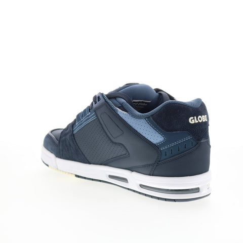Globe Sabre GBSABR Mens Blue Leather Lace Up Skate Inspired Sneakers Shoes