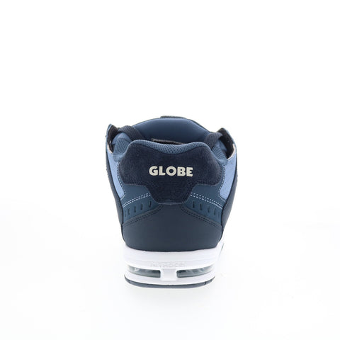 Globe Sabre GBSABR Mens Blue Leather Lace Up Skate Inspired Sneakers Shoes