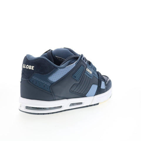 Globe Sabre GBSABR Mens Blue Leather Lace Up Skate Inspired Sneakers Shoes