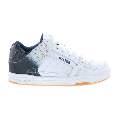 Globe Tilt GBTILT Mens White Leather Lace Up Skate Inspired Sneakers Shoes