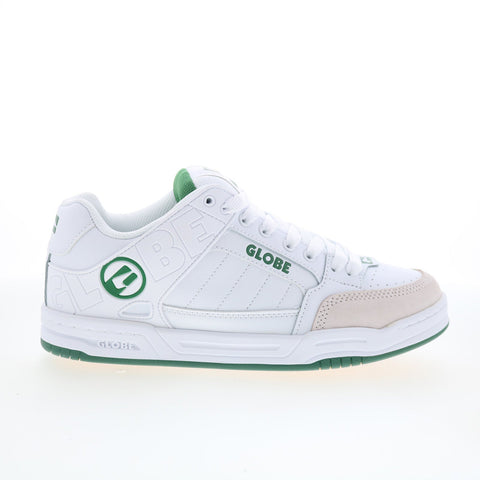 Globe Tilt GBTILT Mens White Leather Lace Up Skate Inspired Sneakers Shoes