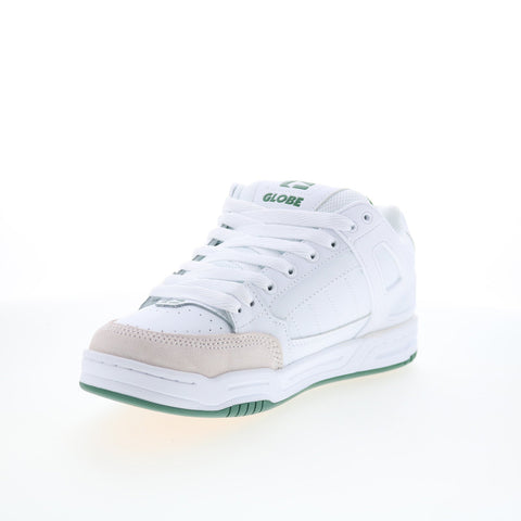Globe Tilt GBTILT Mens White Leather Lace Up Skate Inspired Sneakers Shoes