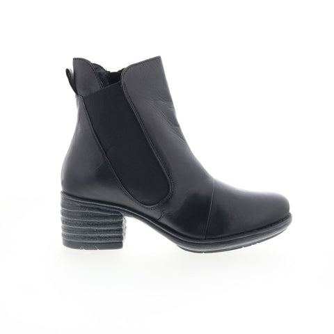 Miz Mooz Georgia Womens Black Leather Zipper Ankle & Booties Boots