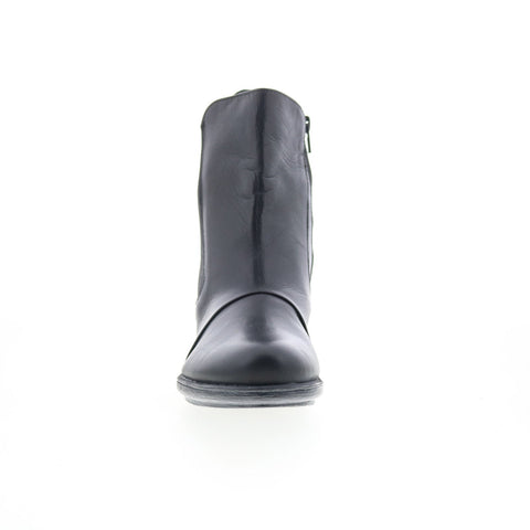 Miz Mooz Georgia Womens Black Leather Zipper Ankle & Booties Boots