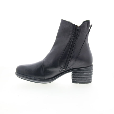 Miz Mooz Georgia Womens Black Leather Zipper Ankle & Booties Boots