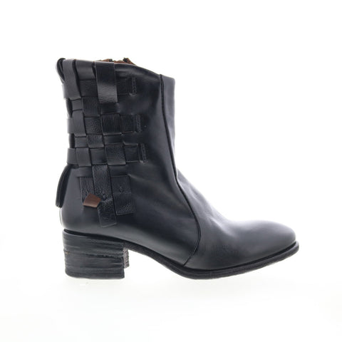 A.S. 98 Gerald Womens Black Leather Zipper Ankle & Booties Boots