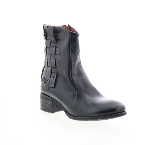 A.S. 98 Gerald Womens Black Leather Zipper Ankle & Booties Boots