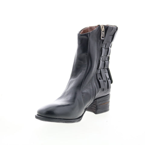 A.S. 98 Gerald Womens Black Leather Zipper Ankle & Booties Boots