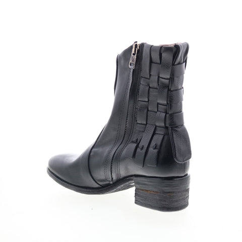 A.S. 98 Gerald Womens Black Leather Zipper Ankle & Booties Boots