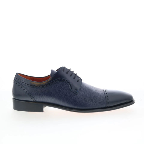 Mezlan Gianni 21157 Mens Blue Leather Oxfords & Lace Ups Cap Toe Shoes