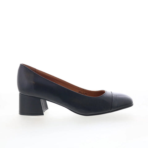 Miz Mooz Gilda Womens Black Leather Slip On Pumps Heels Shoes