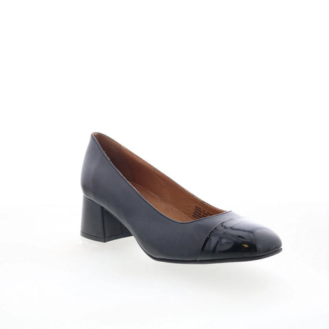 Miz Mooz Gilda Womens Black Leather Slip On Pumps Heels Shoes