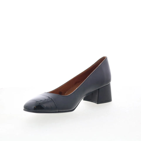 Miz Mooz Gilda Womens Black Leather Slip On Pumps Heels Shoes