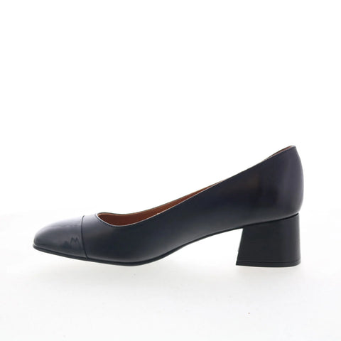 Miz Mooz Gilda Womens Black Leather Slip On Pumps Heels Shoes