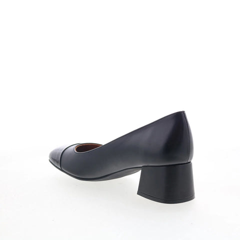 Miz Mooz Gilda Womens Black Leather Slip On Pumps Heels Shoes