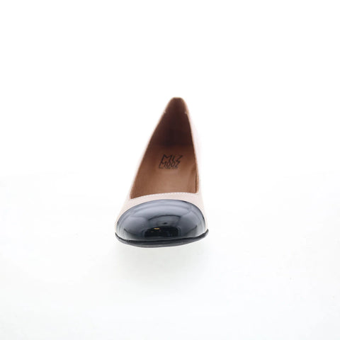 Miz Mooz Gilda Womens Beige Leather Slip On Pumps Heels Shoes