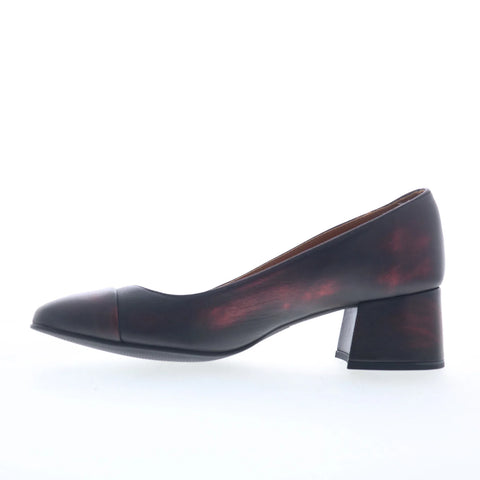 Miz Mooz Gilda Womens Red Leather Slip On Pumps Heels Shoes