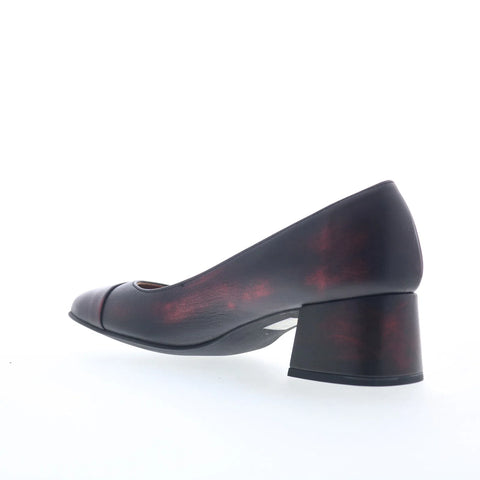 Miz Mooz Gilda Womens Red Leather Slip On Pumps Heels Shoes