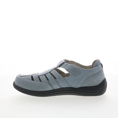Drew Ginger 14321-4B Womens Blue Wide Leather Strap Sandals Shoes