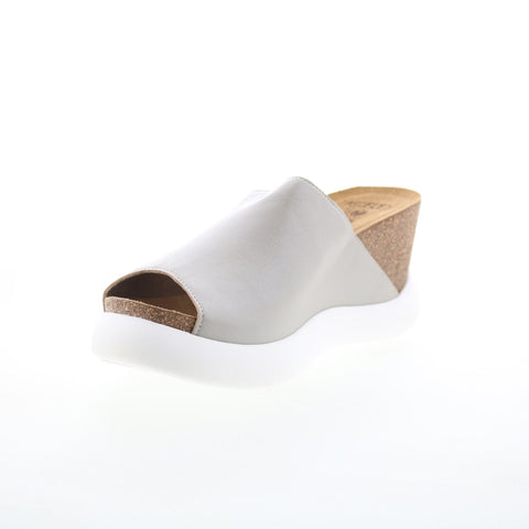 Fly London Gino GINO966FLY-002 Womens Silver Leather Slides Sandals Shoes