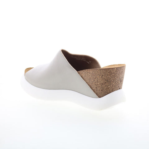 Fly London Gino GINO966FLY-002 Womens Silver Leather Slides Sandals Shoes