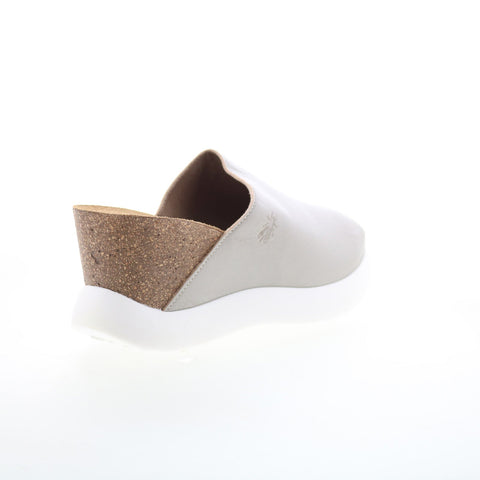 Fly London Gino GINO966FLY-002 Womens Silver Leather Slides Sandals Shoes