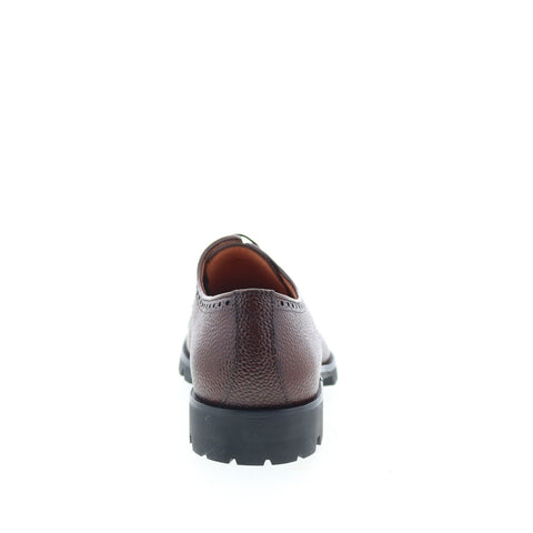 Zelli Italia Giovanni Pebble Grain Cap Toe Mens Brown Oxfords Cap Toe Shoes
