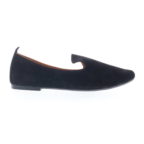 Miz Mooz Gisele Womens Black Suede Slip On Loafer Flats Shoes