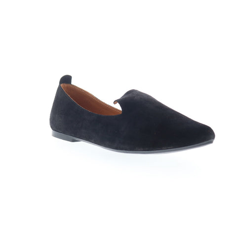 Miz Mooz Gisele Womens Black Suede Slip On Loafer Flats Shoes