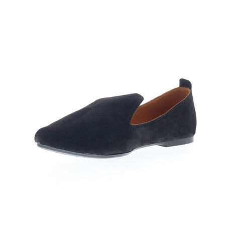 Miz Mooz Gisele Womens Black Suede Slip On Loafer Flats Shoes