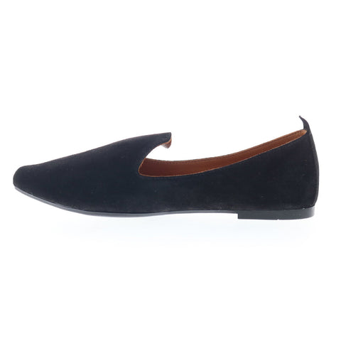 Miz Mooz Gisele Womens Black Suede Slip On Loafer Flats Shoes